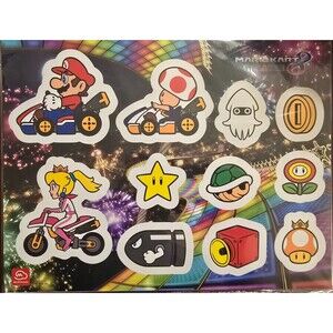 Nintendo Rewards Switch Mario Kart 8 Deluxe Vinyl Sticker sheet new stickers